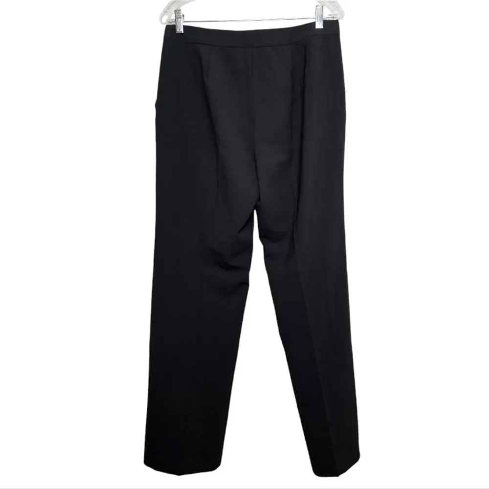 Michael Kors Black Straight Leg Pocketed Wool Blend Pants Size 10